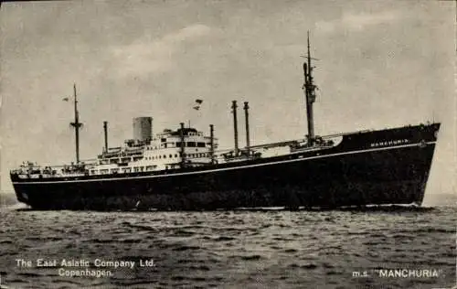 Ak Dampfer M.S. Manchuria, Ost Asiatische Kompanie Kopenhagen