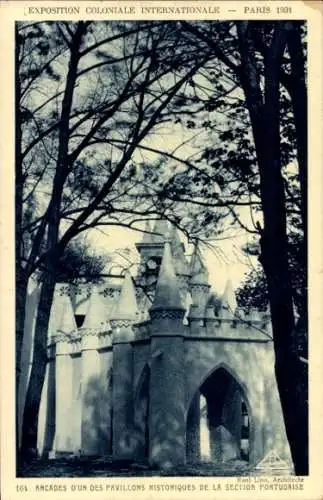 CPA Paris, Exposition Coloniale Internationale 1931, Arcades d'un des Pavillon Hist., Portugaise