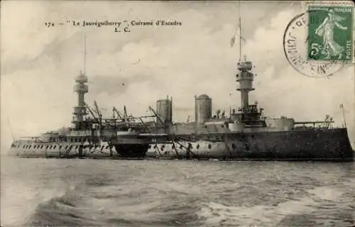 Ak Französisches Kriegsschiff Le Jaureguiberry