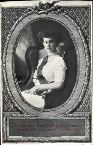 Passepartout Ak Großherzogin Marie-Adelheid von Luxemburg, Portrait