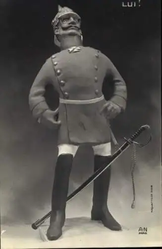 Ak Lui, Karikatur, Plastik, Kaiser Wilhelm II.