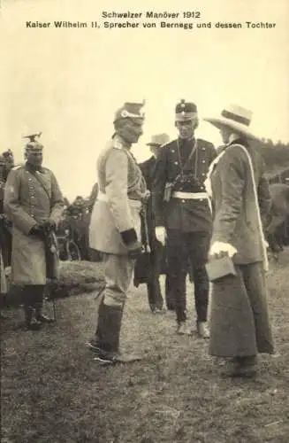 Ak Schweizer Manöver 1912, Kaiser Wilhelm II., von Bernegg