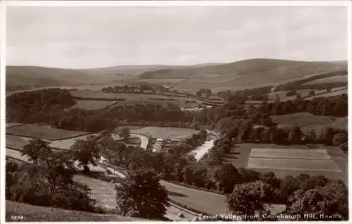 Ak Hawick, Schottland, Teviot Valley vom Crumhaugh Hill