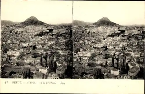 Stereo Ak Athen Griechenland, Gesamtansicht