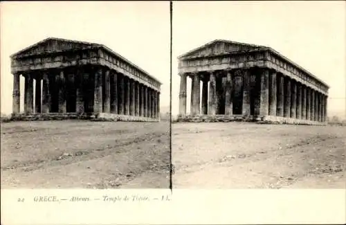 Stereo Ak Athen Griechenland, Tempel des Theseus