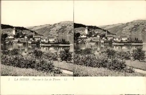 Stereo Ak Thun Kanton Bern Schweiz, Thuner See