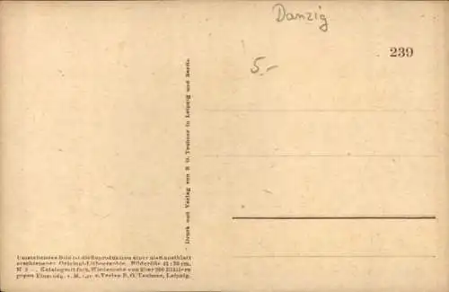 Künstler Ak Bendrat, Gdańsk Danzig, Die Frauengasse, Schnee, Observatorium