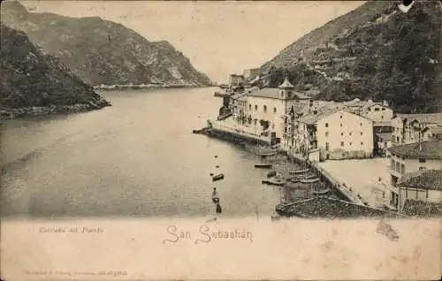 Ak Donostia San Sebastián Baskenland, Hafeneinfahrt
