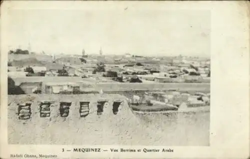 Ak Mequinez Meknes Marokko, Berrima View, Arabisches Viertel