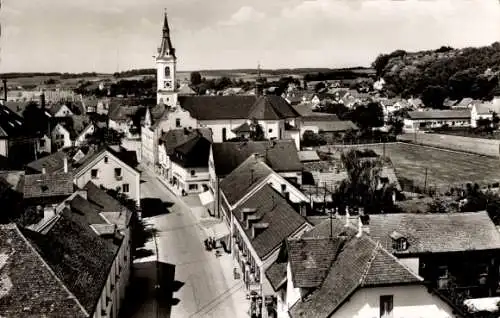 Ak Ergoldsbach Niederbayern, Teilansicht mit Kirche, Panorama