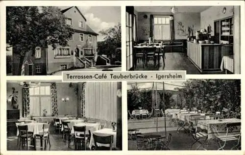 Ak Igersheim an der Tauber, Terrassen Café Tauberbrücke