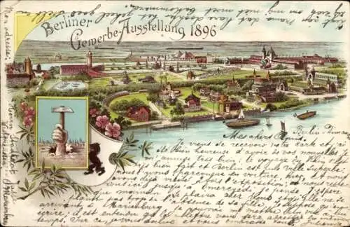 Litho Berlin Treptow, Gewerbeausstellung 1896, Panorama, Hammer