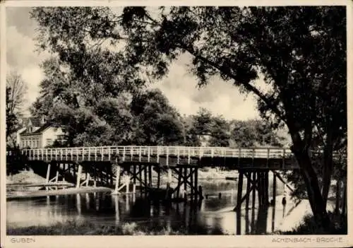 Ak Guben in der Niederlausitz, Achenbach Brücke