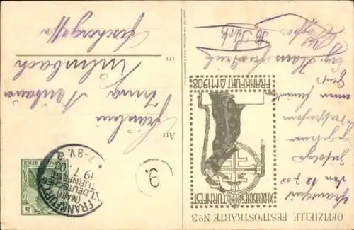 Wappen Künstler Ak Söhngen, Frankfurt am Main, XI. Deutsches Turnfest 1908