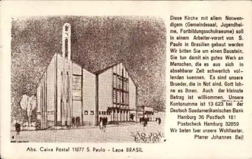 Ak São Paulo Brasilien, Kirche