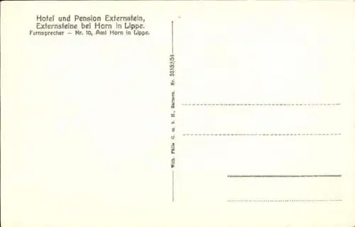 Ak Horn Bad Meinberg im Teutoburger Wald Westfalen, Hotel und Pension Externstein