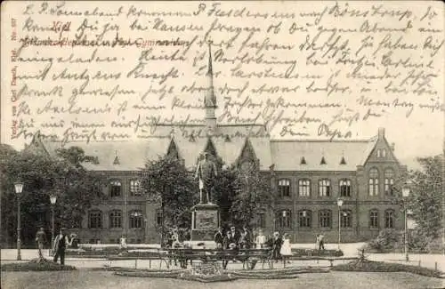 Ak Kiel, Bismarckdenkmal, Gymnasium