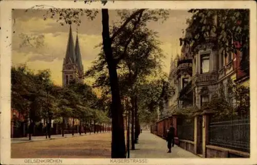 Ak Gelsenkirchen im Ruhrgebiet, Kaiserstraße, Kirche