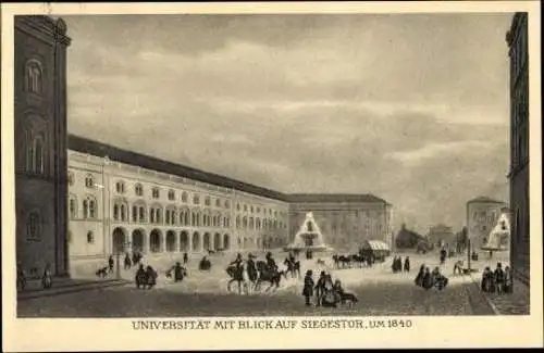 12 AK im Umschlag  ALMA MUTTER MONACENSIS, Universität München 1926, vor 100 Jahren in Bildern