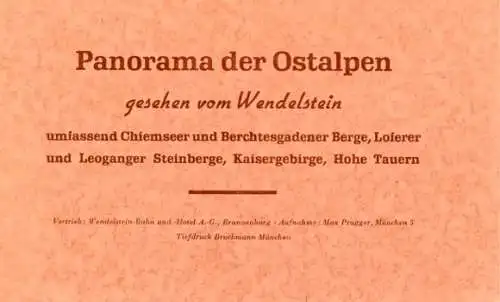 1 Panorama der Ostalpen, gesehen vom Wendelstein umfassend Chiemseer und Berchtesgadener Berge