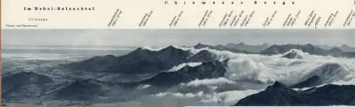 1 Panorama der Ostalpen, gesehen vom Wendelstein umfassend Chiemseer und Berchtesgadener Berge