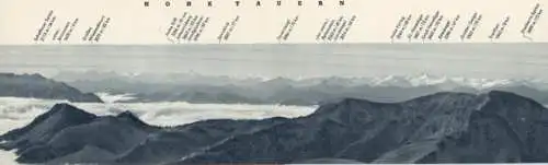 1 Panorama der Ostalpen, gesehen vom Wendelstein umfassend Chiemseer und Berchtesgadener Berge