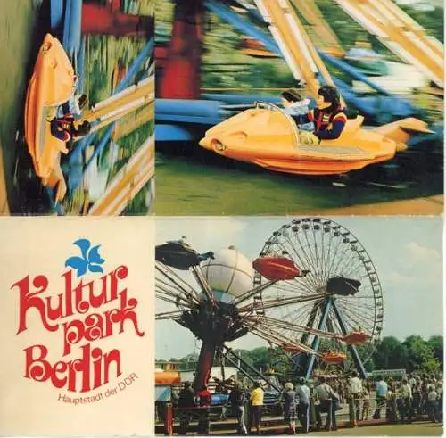 9 AK "Kultur Park Berlin" DDR, Klappkarte, abtrennbar