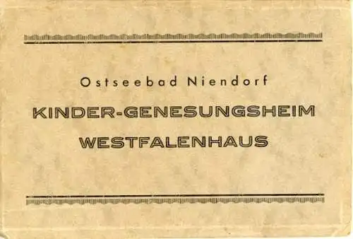 Set von 9 AK im Umschlag, Ostseebad Niendorf  KINDER-GENESUNGSHEIM  WESTFALENHAUS