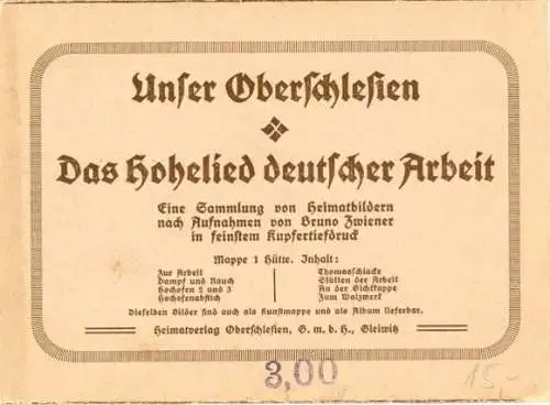 Set von 8 AK im Umschlag "Unser Oberschlesien  Das Hohelied deutscher Arbeit"