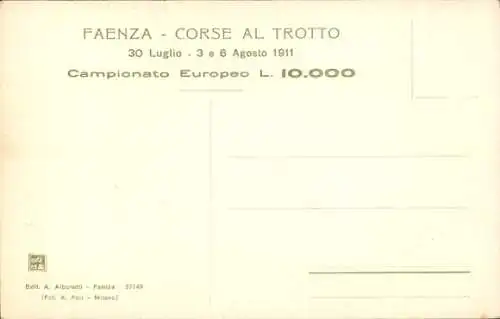 Ak Faenza Emilia Romagna, Trabrennen, Campionato Europeo 1911