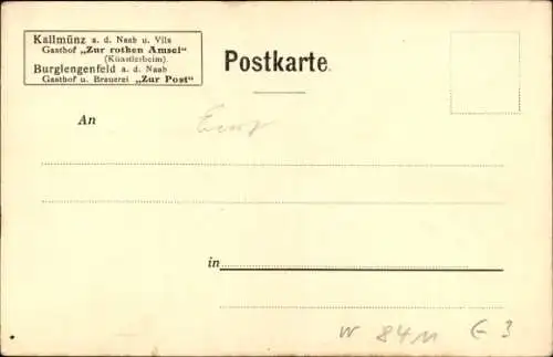 Ak Kallmünz in der Oberpfalz, An der Naab, Teilansicht