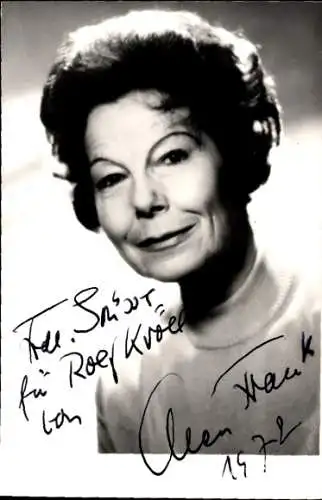 Ak Schauspielerin Ellen Frank, Portrait, Autogramm