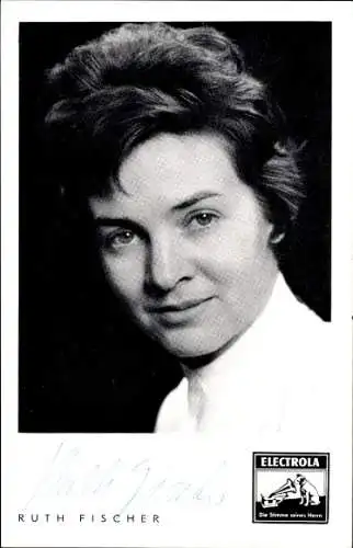 Ak Sängerin Ruth Fischer, Portrait, Autogramm