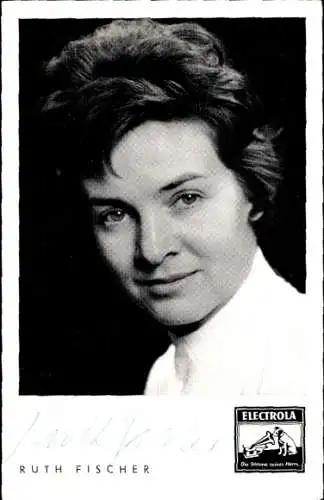 Ak Sängerin Ruth Fischer, Portrait, Autogramm