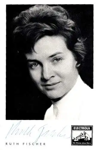 Ak Sängerin Ruth Fischer, Portrait, Autogramm