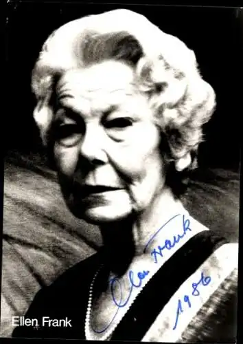 Ak Schauspielerin Ellen Frank, Portrait, Autogramm