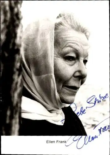 Ak Schauspielerin Ellen Frank, Portrait, Autogramm