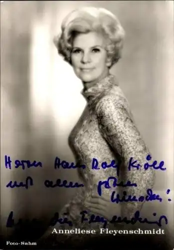Ak Schauspielerin Anneliese Fleyenschmidt, Portrait, Autogramm