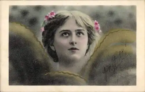 Jugendstil Ak Junge Frau, Portrait