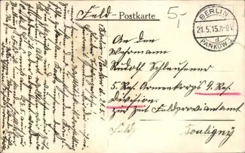 Scherenschnitt Ak Berlin Pankow, Kriegshilfe Lyzeum Pankow