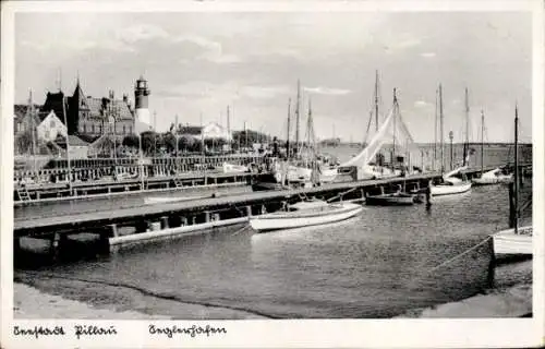 Ak Baltijsk Pillau Ostpreußen, Seglerhafen, Leuchtturm