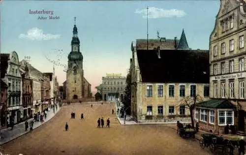 Ak Tschernjachowsk Insterburg Ostpreußen, Alter Markt, Hotel Rheinischer Hof