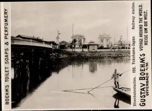 Foto Yokohama Japan, Eisenbahnstation, Bahnhof, Gustav Boehm's Toilet Soaps