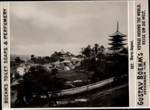 Foto Nara Japan, Ortsansicht, Pagode, Gustav Boehm's Toilet Soaps