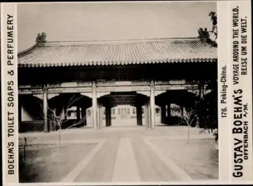 Foto Beijing Peking China, Straßenpartie, Gebäude, Reklame Gustav Boehm's Toilet Soaps