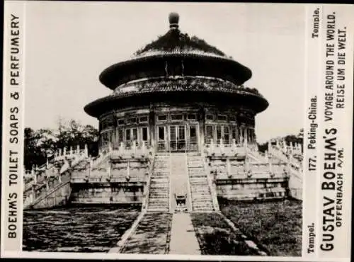 Foto Beijing Peking China, Tempel, Reklame Gustav Boehm's Toilet Soaps