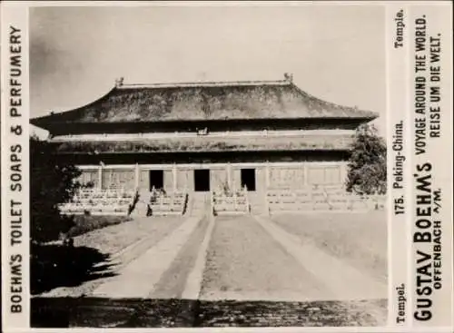 Foto Beijing Peking China, Tempel, Reklame Gustav Boehm's Toilet Soaps