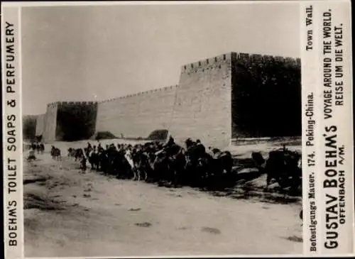 Foto Beijing Peking China, Befestigungsmauer, Reklame Gustav Boehm's Toilet Soaps