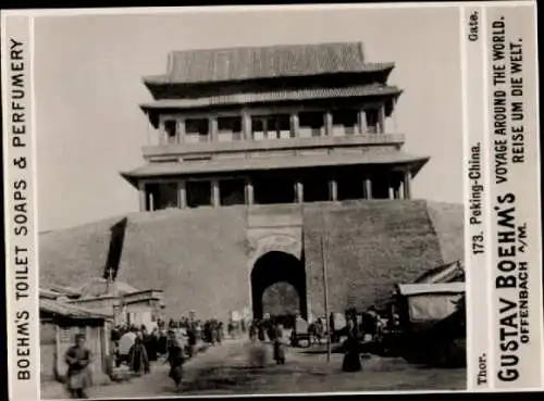 Foto Beijing Peking China, Tor, Reklame Gustav Boehm's Toilet Soaps