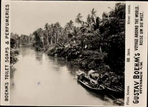 Foto Java Indonesien, Flusspartie, Reklame Gustav Boehm's Toilet Soaps